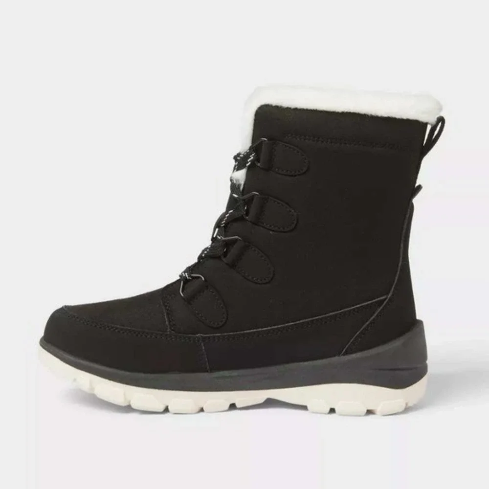 Women's Universal Thread Corie Shearling‎ Hiker Boots Black Size 9 New With Tags
